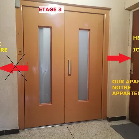 The Nice - 3 Rooms, 3Air Cond, 3Tv, 3Fans, 2 Wc, Wifi Everywhere 5Min Aeroport, Train, Beach, 1Min Tram, 15 Min Centre, Port, Garage Free Security 公寓 尼斯