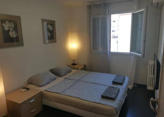 The - 3 Rooms, 3air Cond, 3tv, 3fans, 2 Wc, Wifi Everywhere 5min Aeroport, Train, Beach, 1min Tram, 15 Min Centre, Port, Parking Possible Lägenhet Nice